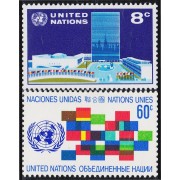 Naciones Unidas New York 215/16 1971 Serie Sede de la ONU Banderas MNH