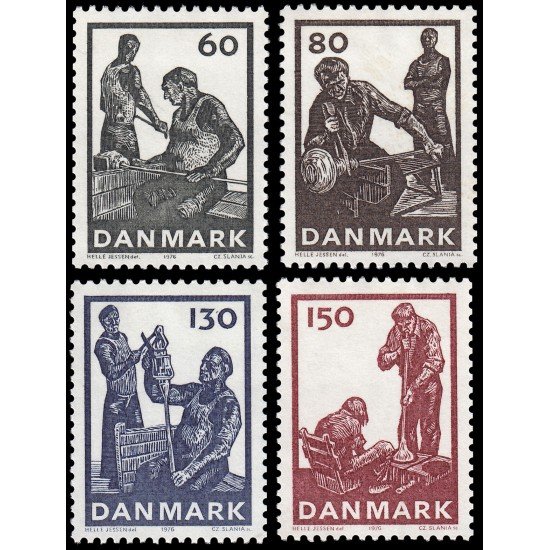 Dinamarca Denmark 632/35 1976 Industria del vidrio en Dinamarca MNH Dinamarca Denmark 632/35 1976 Industria del vidrio en Dinamarca MNH