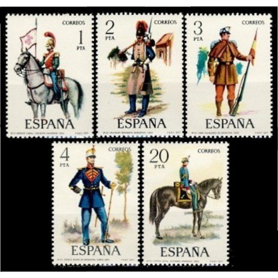 España Spain 2381/85 1977 Uniformes militares MNH