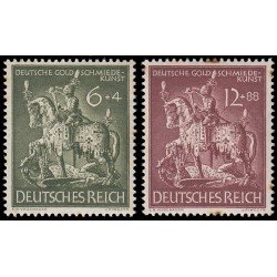 Alemania Imperio 779/80 1943 Corporación de orfebrería Caballero y caballo MH Alemania Imperio 779/80 1943 Corporación de orfebrería Caballero y caballo MH