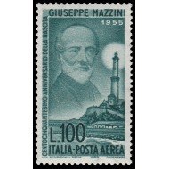 Italia Italy Aéreo 135 1955 150º Aniv. del nacimiento del patriota G. Mazzini MNH