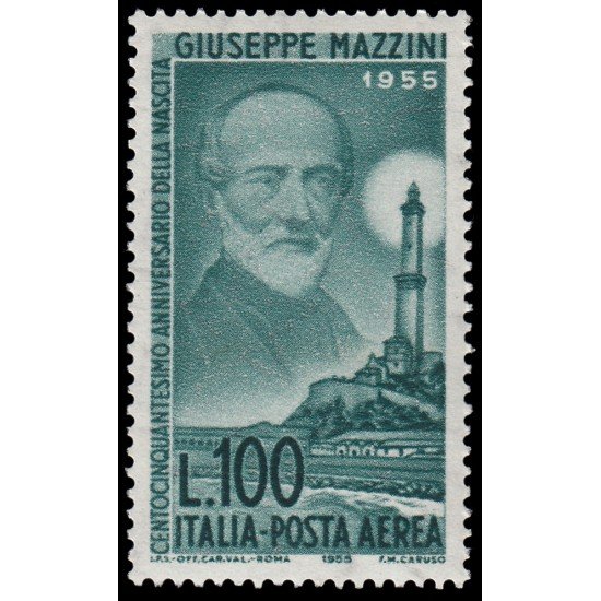 Italia Italy Aéreo 135 1955 150º Aniv. del nacimiento del patriota G. Mazzini MNH