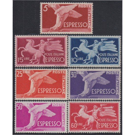 Italia Italy E 27/32 1945/51 Caballo Alas Jinete MNH
