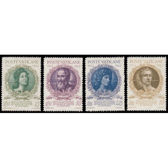 Vaticano 105/08 1943 4º Centenario de la Academia vaticana Efigies MH