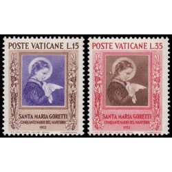 Vaticano 174/75 1953 50º Aniv. del martirio de Sta. Mª Goretti MNH Vaticano 174/75 1953 50º Aniv. del martirio de Sta. Mª Goretti MNH