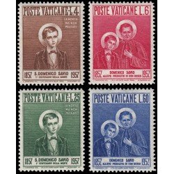 Vaticano 237/40 1957 Cent. muerte St. Dominique Savio MNH Vaticano 237/40 1957 Cent. muerte St. Dominique Savio MNH