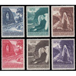 Vaticano 251/56 1958 Centenario de las apariciones de Lourdes MNH Vaticano 251/56 1958 Centenario de las apariciones de Lourdes MNH