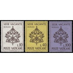 REL/S Vaticano 380/82 1963 Sede vacante MNH REL/S Vaticano 380/82 1963 Sede vacante MNH