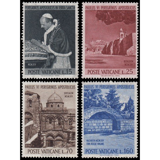 Vaticano 393/96  1964 Viaje de Su Santidad Pablo VI a Tierra Santa MNH