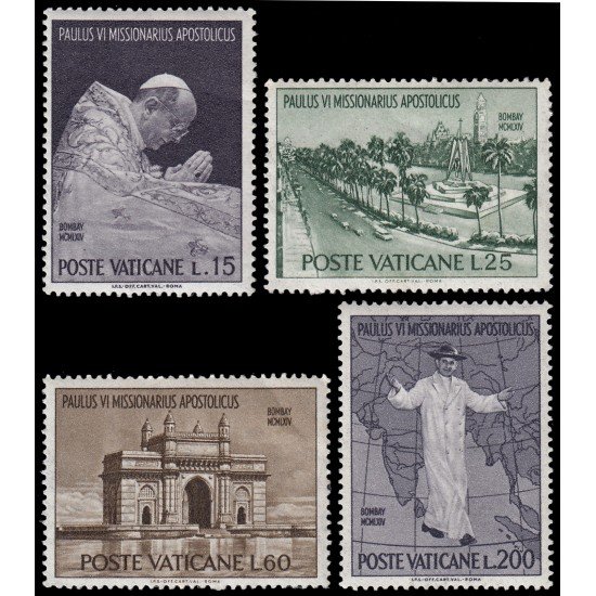 Vaticano 418/21 1964  Viaje de S S Pablo VI a la India MNH