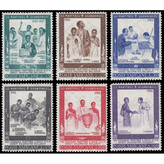 REL/S Vaticano 422/27 1965  Canonización de 22 mártires ugandeses MNH