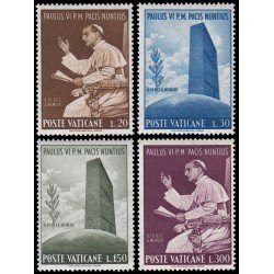 Vaticano 434/37 1965 Visita de S S Pablo VI a las Naciones Unidas MNH Vaticano 434/37 1965 Visita de S S Pablo VI a las Naciones Unidas MNH
