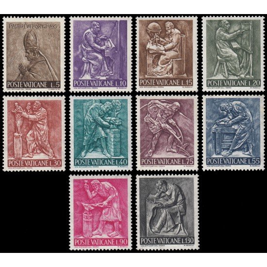REL/S Vaticano 441/50 1966  Serie Artes y oficios MNH