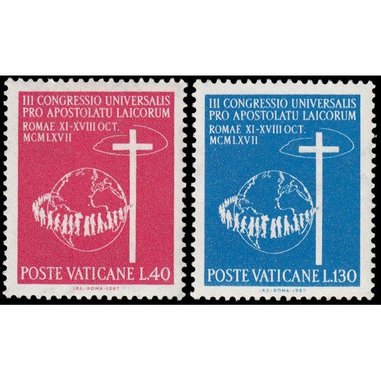 REL/S Vaticano 471/72 1967  3er Congreso universal por el apostolado laico Roma MNH