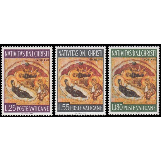 REL/S Vaticano 476/78 1967 Navidad MNH