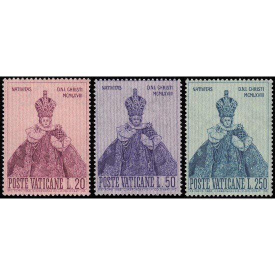 Vaticano 482/84 1968 Navidad Niño Jesús de Praga MNH