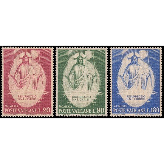REL/S Vaticano 485/87 1969 La resurrección de Fra Angelico MNH