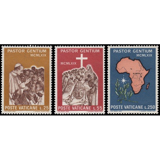REL/S Vaticano 491/93 1969 Viaje de Pablo VI a Uganda MNH