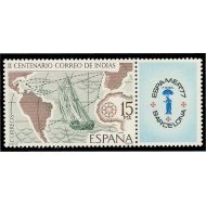 España Spain 2437 1977 Correo de Indias Espamer 77 II Centenario de la Real Ordenanza reguladora del Correo Marítimo MNH