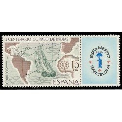 España Spain 2437 1977 Correo de Indias Espamer 77 II Centenario de la Real Ordenanza reguladora del Correo Marítimo MNH