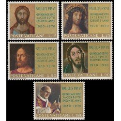 REL/S Vaticano 505/09 1970 50 aniv. de la ordenación sacerdotal de Pablo VI MNH REL/S Vaticano 505/09 1970 50 aniv. de la ordenación sacerdotal de Pablo VI MNH