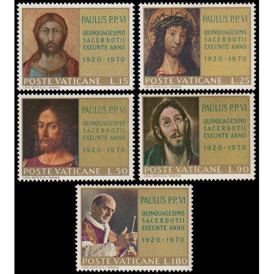 REL/S Vaticano 505/09 1970  50 aniv. de la ordenación sacerdotal de Pablo VI MNH