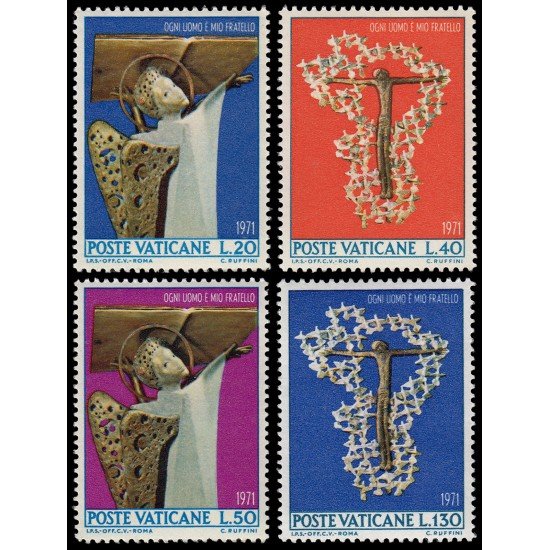 REL/S Vaticano 518/21 1970  Año Internacional de la lucha contra el racismo Crucifijos MNH
