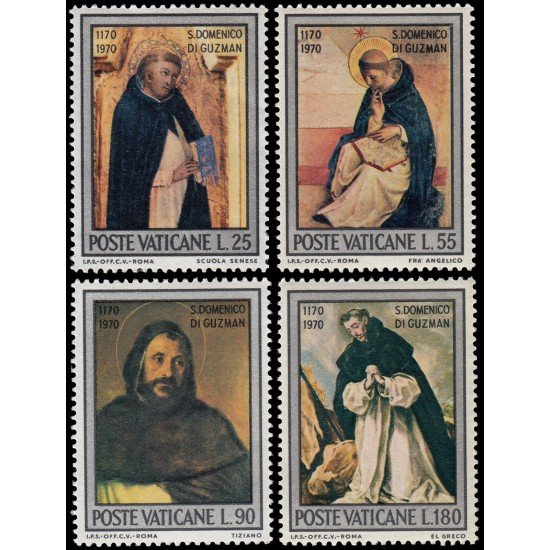 REL/S Vaticano 527/30 1971 8º Centenario de St. Domingo de Guzman MNH