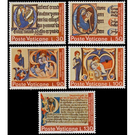 Vaticano 542/46 1972 Año internacional del libro MNH