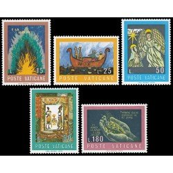 Vaticano 571/75 1974 La Biblia Ilustraciones de estudiantes MNH Vaticano 571/75 1974 La Biblia Ilustraciones de estudiantes MNH