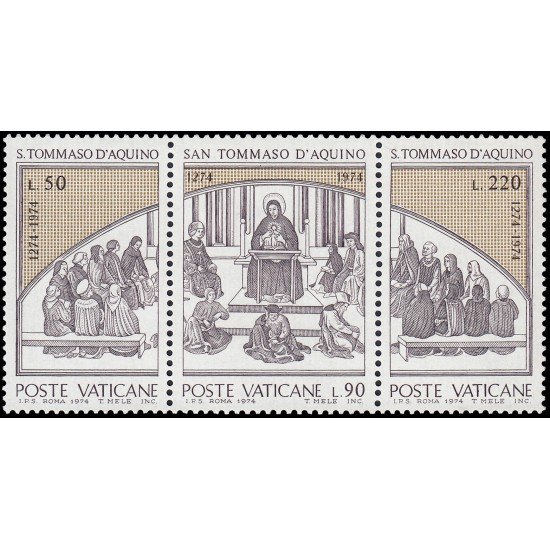 Vaticano 576/78 1974 7º Centenario de la muerte de St.Tomás de Aquino MNH