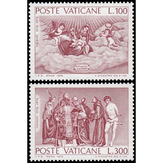 Vaticano 611/12 1976 4º Centenario de la muerte del pintor Titien MNH