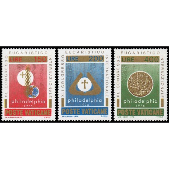 Vaticano 613/15 1976 41º Congreso eucarístico internacional Filadelfia Emblema Medalla MNH