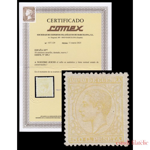 España Spain 189 1877 Alfonso XII Sin goma