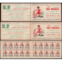 Catalunya Catalonia 1935 Pro-Infancia 2 Carnets con 20 sellos de 5 céntimos Numeración correlativa Catalunya Catalonia 1935 Pro-Infancia 2 Carnets con 20 sellos de 5 céntimos Numeración correlativa