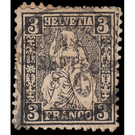 Suiza Switzerland 34 1862 Helvetia sentada Usado Suiza Switzerland 34 1862 Helvetia sentada Usado