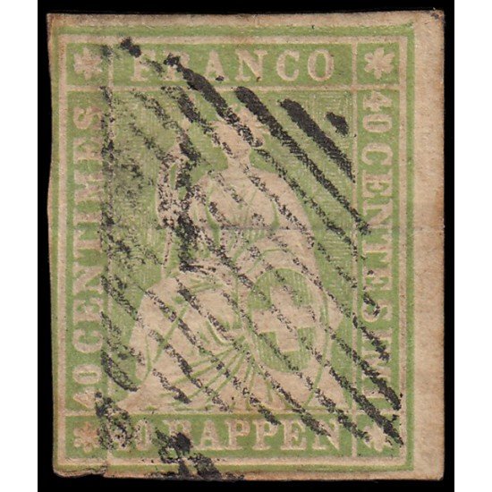 Suiza Switzerland 30b 854-62 Helvetia sentada Hilo verde Usado Suiza Switzerland 30b 854-62 Helvetia sentada Hilo verde Usado