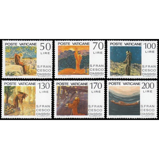 Vaticano 628/33 1977 750 aniv. de la muerte de San Francisco de Assís MNH