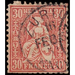 Suiza Switzerland 38 1862 Helvetia sentada Usado Suiza Switzerland 38 1862 Helvetia sentada Usado