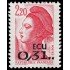 France Francia 2530 1988 Libertad Sobrecarga con valor euro MNH