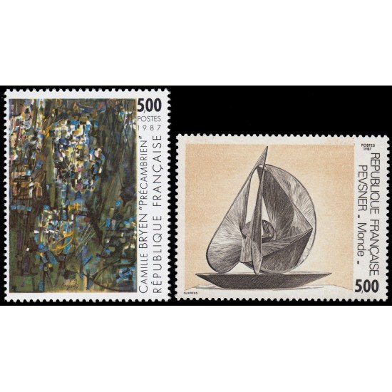 France Francia 2493/94 1987 Serie artística MNH France Francia 2493/94 1987 Serie artística MNH