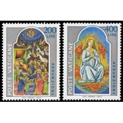 Vaticano 636/37 1977 Asunción Miniaturas de los códigos latinos MNH Vaticano 636/37 1977 Asunción Miniaturas de los códigos latinos MNH