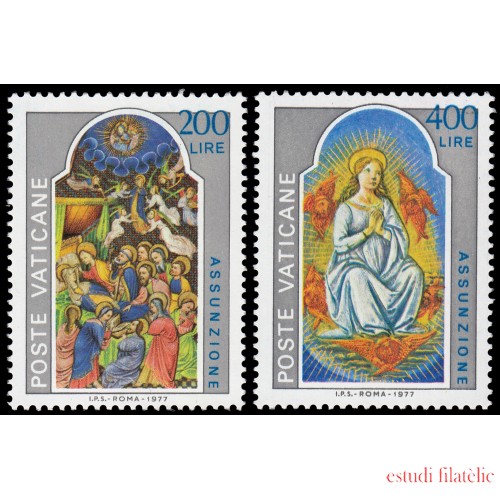 Vaticano 636/37 1977 Asunción Miniaturas de los códigos latinos MNH