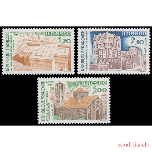 France Francia Servicios S 79/81 1984 UNESCO Patrimonio universal MNH