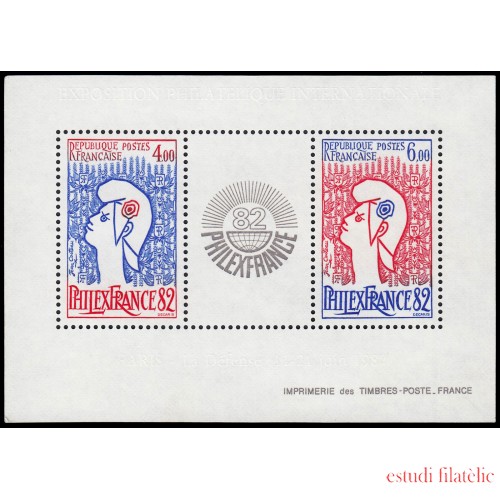 France Francia HB 8 1982 Philexfrance Exposición filatélica internacional MNH