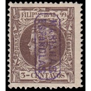 Islas Marianas 2 1899 Alfonso XIII Sello auténtico Sobrecarga falsa MH
