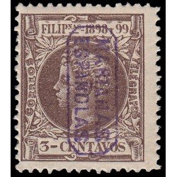 Islas Marianas 2 1899 Alfonso XIII Sello auténtico Sobrecarga falsa MH Islas Marianas 2 1899 Alfonso XIII Sello auténtico Sobrecarga falsa MH