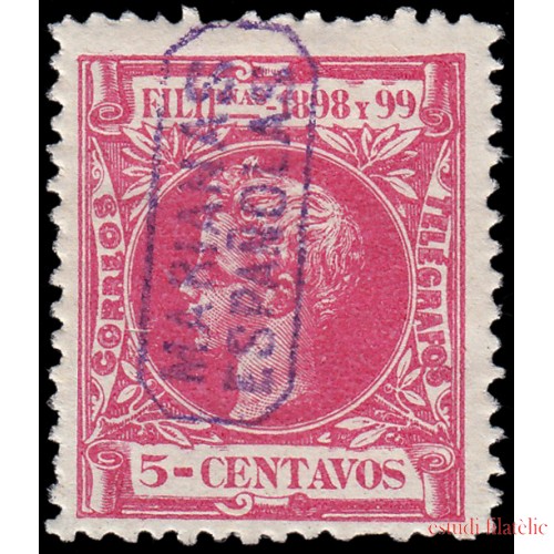 Islas Marianas 3 1899 Alfonso XIII Sello auténtico Sobrecarga falsa MH