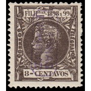 Islas Marianas 5 1899 Alfonso XIII Sello auténtico Sobrecarga falsa MH