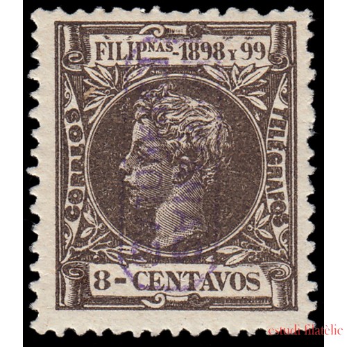 Islas Marianas 5 1899 Alfonso XIII Sello auténtico Sobrecarga falsa MH